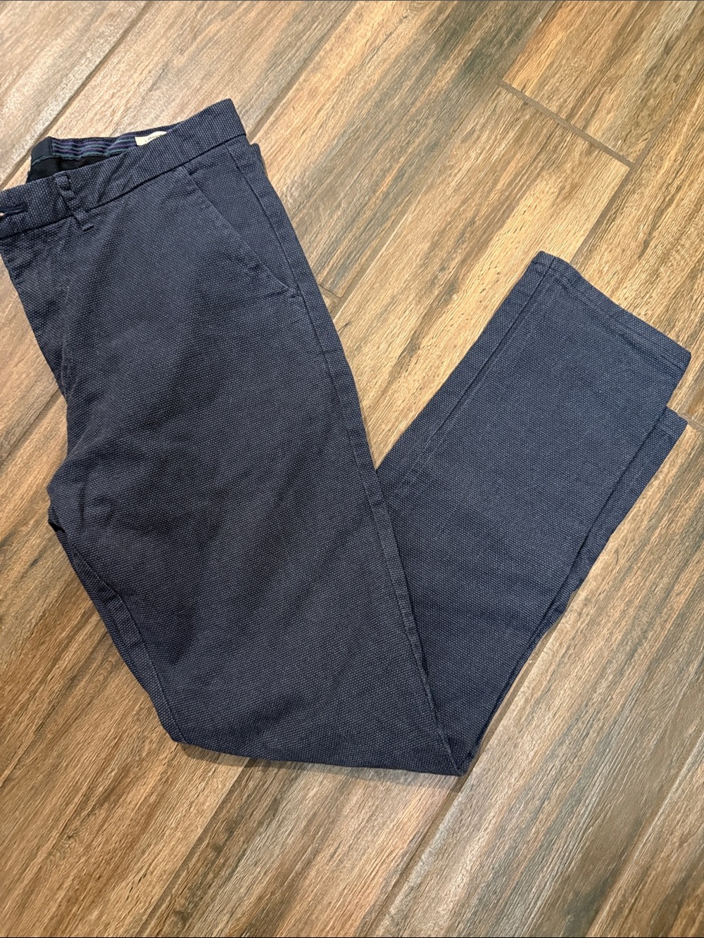 Scotch & Soda Navy Textured Chinos